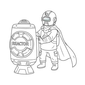 Desenho de Among Us com Dois Tripulantes para Colorir e Imprimir dois tripulantes de Among Us no interior da nave – desenho para colorir