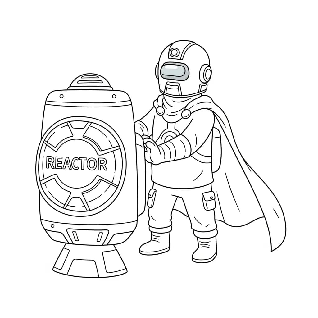 dois tripulantes de Among Us no interior da nave – desenho para colorir