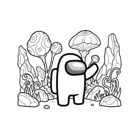 dois tripulantes de Among Us no interior da nave – desenho para colorir