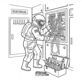 dois tripulantes de Among Us no interior da nave – desenho para colorir