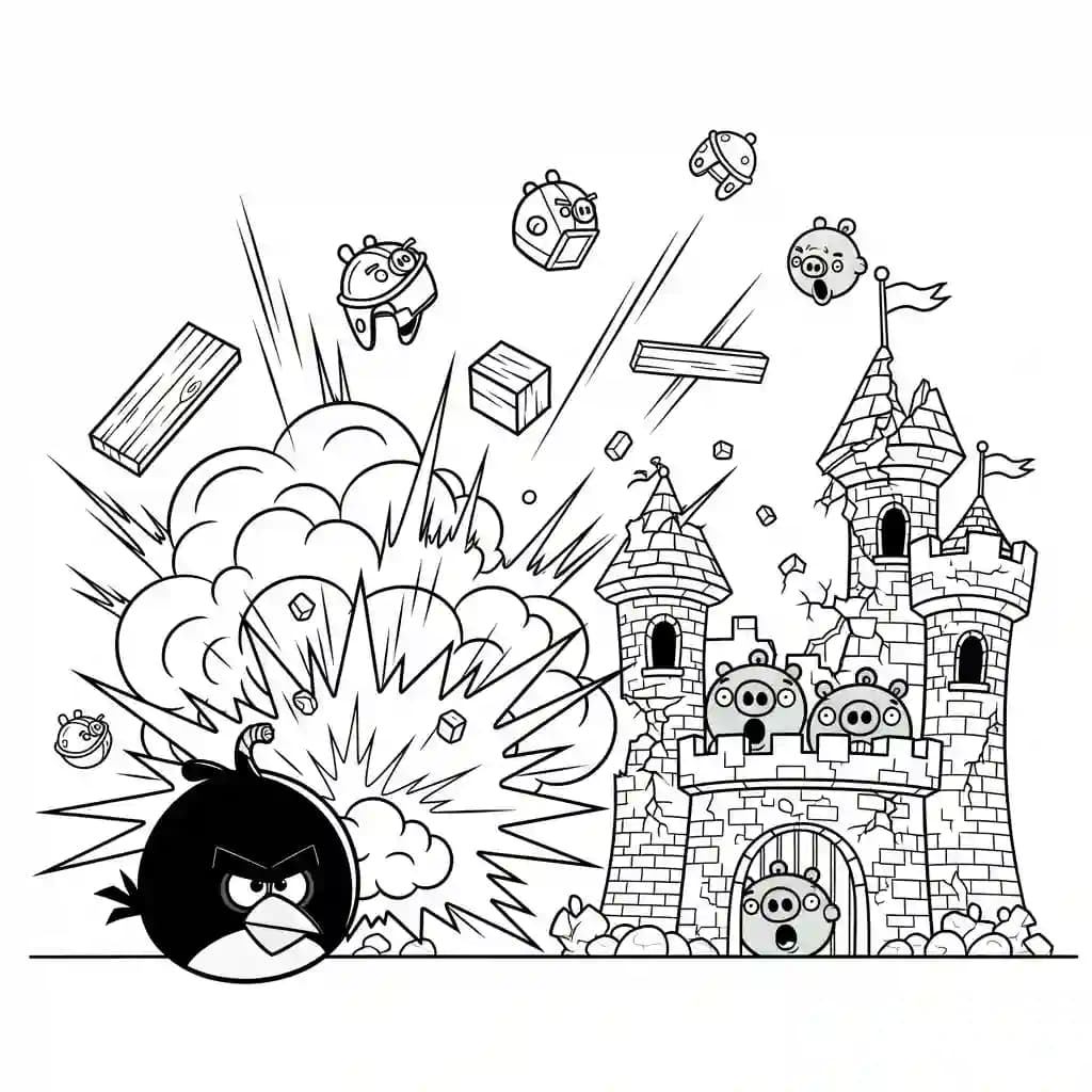 desenho de Angry Birds