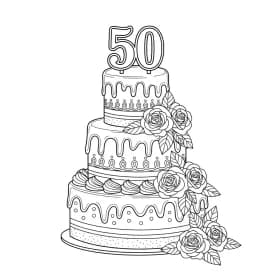 Desenho de Aniversário para Colorir e Imprimir