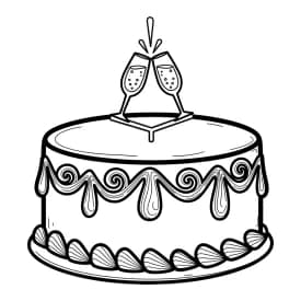 Desenho de Aniversário para Colorir e Imprimir