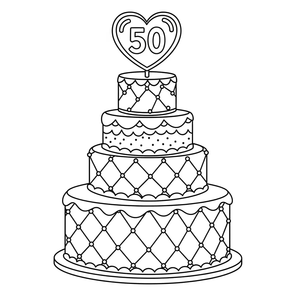 Desenho de Aniversário para Colorir e Imprimir