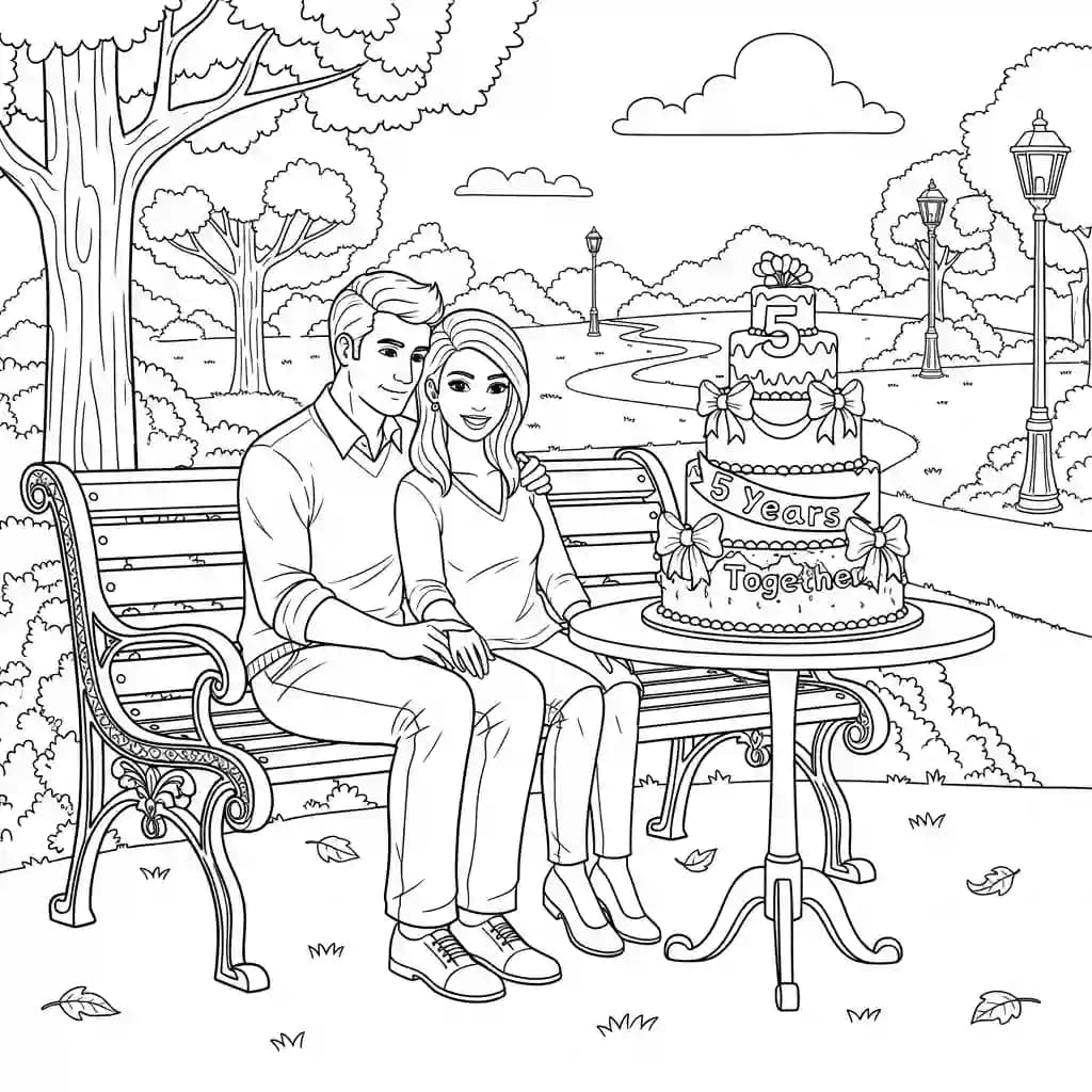 Desenho de Aniversário para Colorir e Imprimir