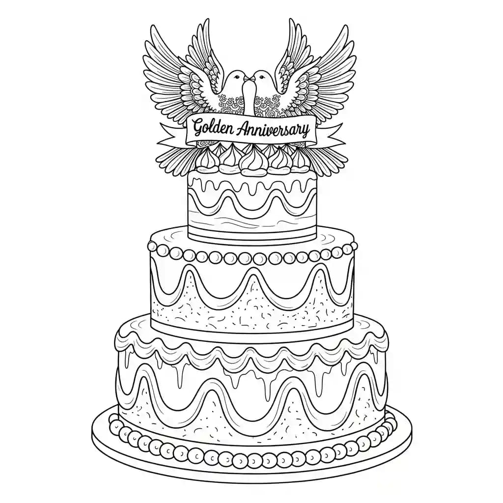 Desenho de Aniversário para Colorir e Imprimir