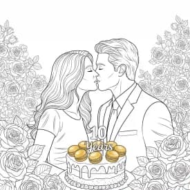 Desenho de Aniversário para Colorir e Imprimir