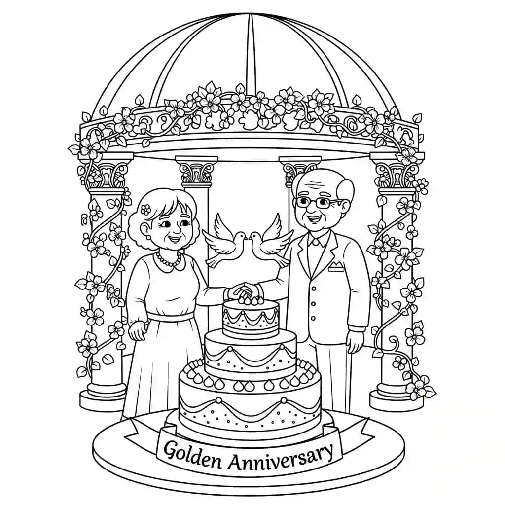 Desenho de Aniversário para Colorir e Imprimir