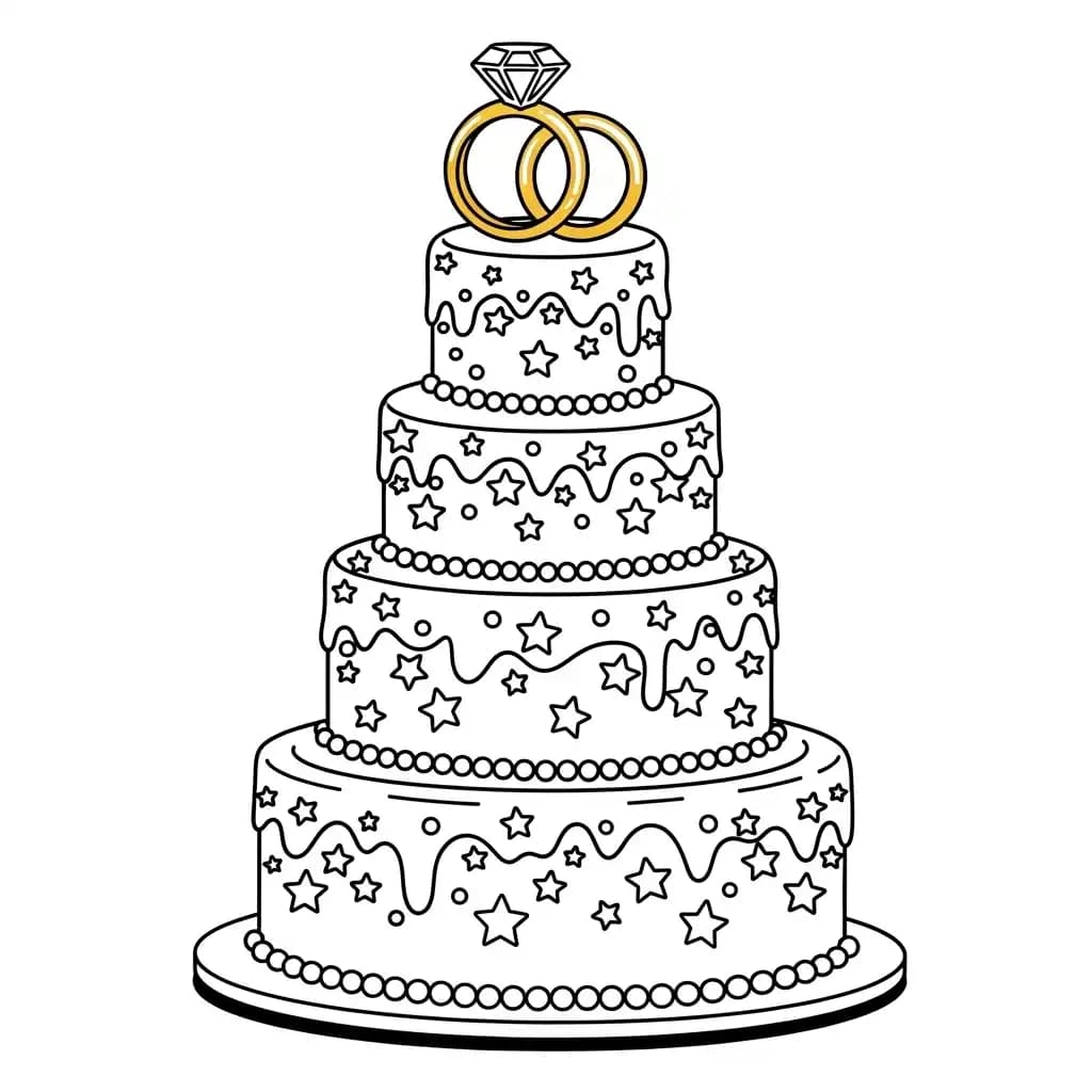 Desenho de Aniversário para Colorir e Imprimir