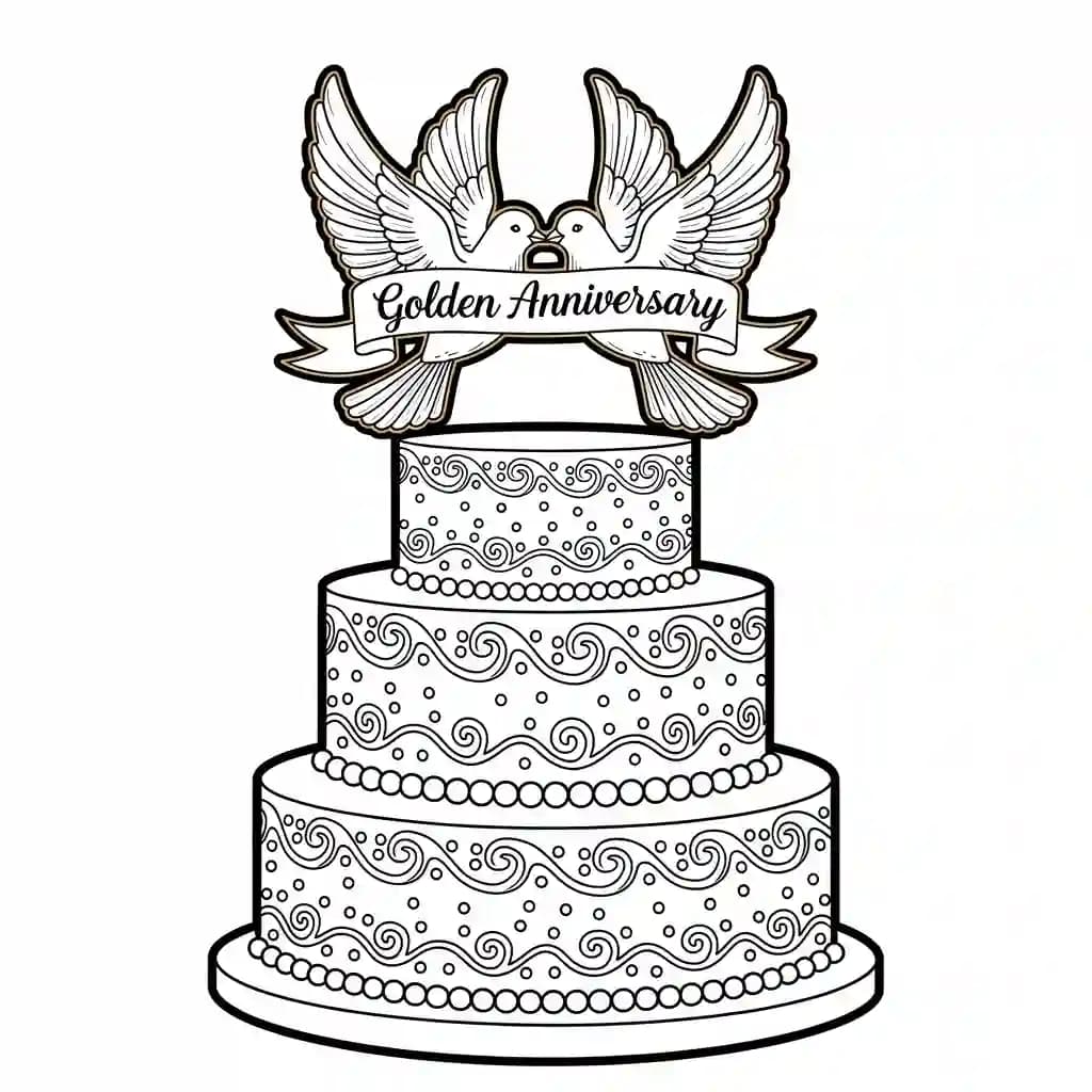 Desenho de Aniversário para Colorir e Imprimir