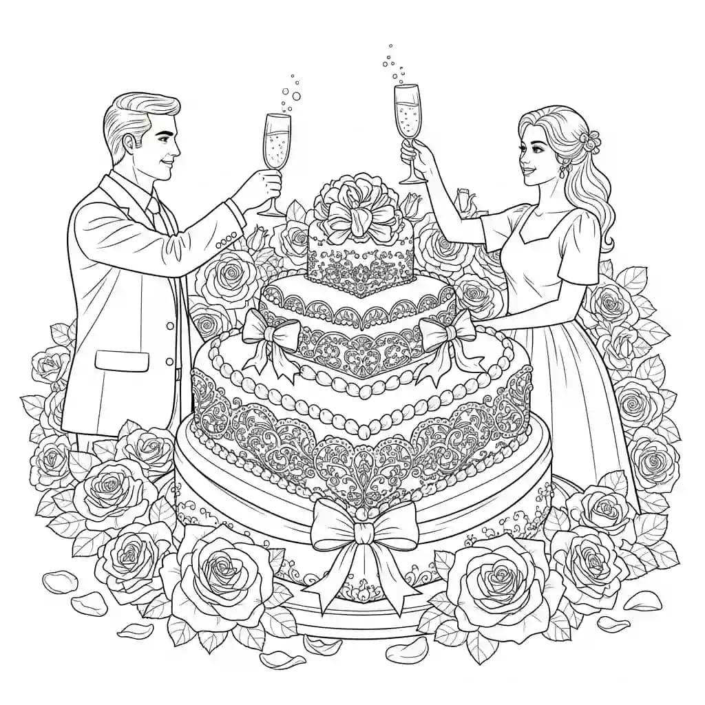 Desenho de Aniversário para Colorir e Imprimir