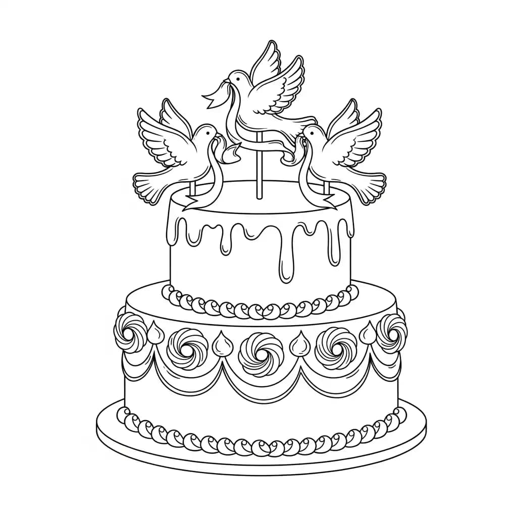 Desenho de Aniversário para Colorir e Imprimir