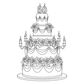 Desenho de Aniversário para Colorir e Imprimir