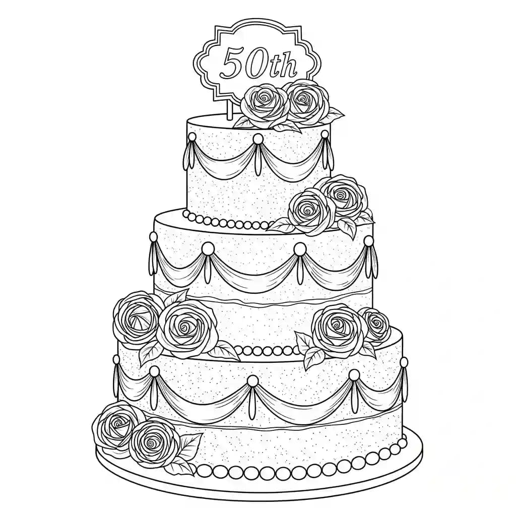 Desenho de Aniversário para Colorir e Imprimir