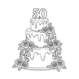 Desenho de Aniversário para Colorir e Imprimir