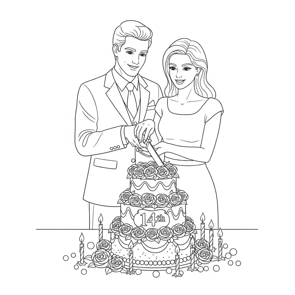 Desenho de Aniversário para Colorir e Imprimir