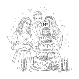 Desenho de Aniversário para Colorir e Imprimir