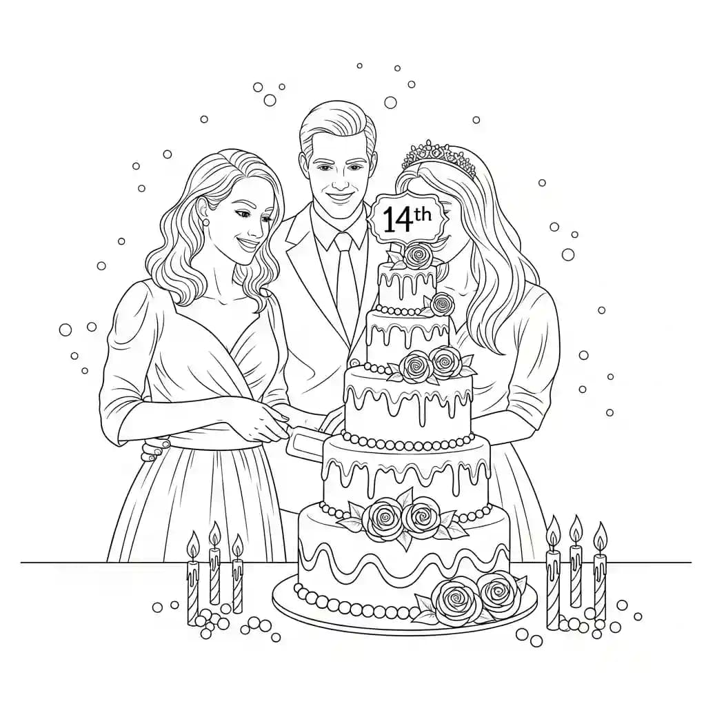 Desenho de Aniversário para Colorir e Imprimir