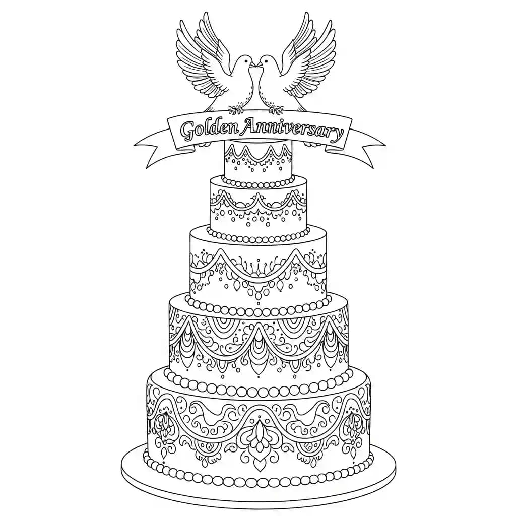 Desenho de Aniversário para Colorir e Imprimir