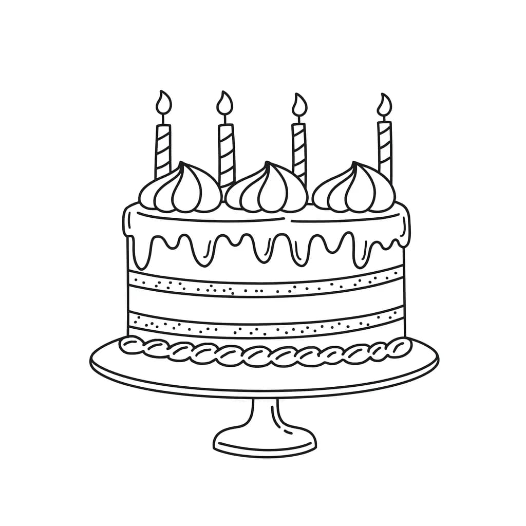 Desenho de Aniversário para Colorir e Imprimir