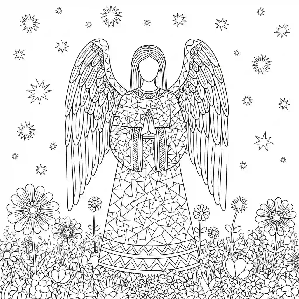 desenho de anjo para colorir
