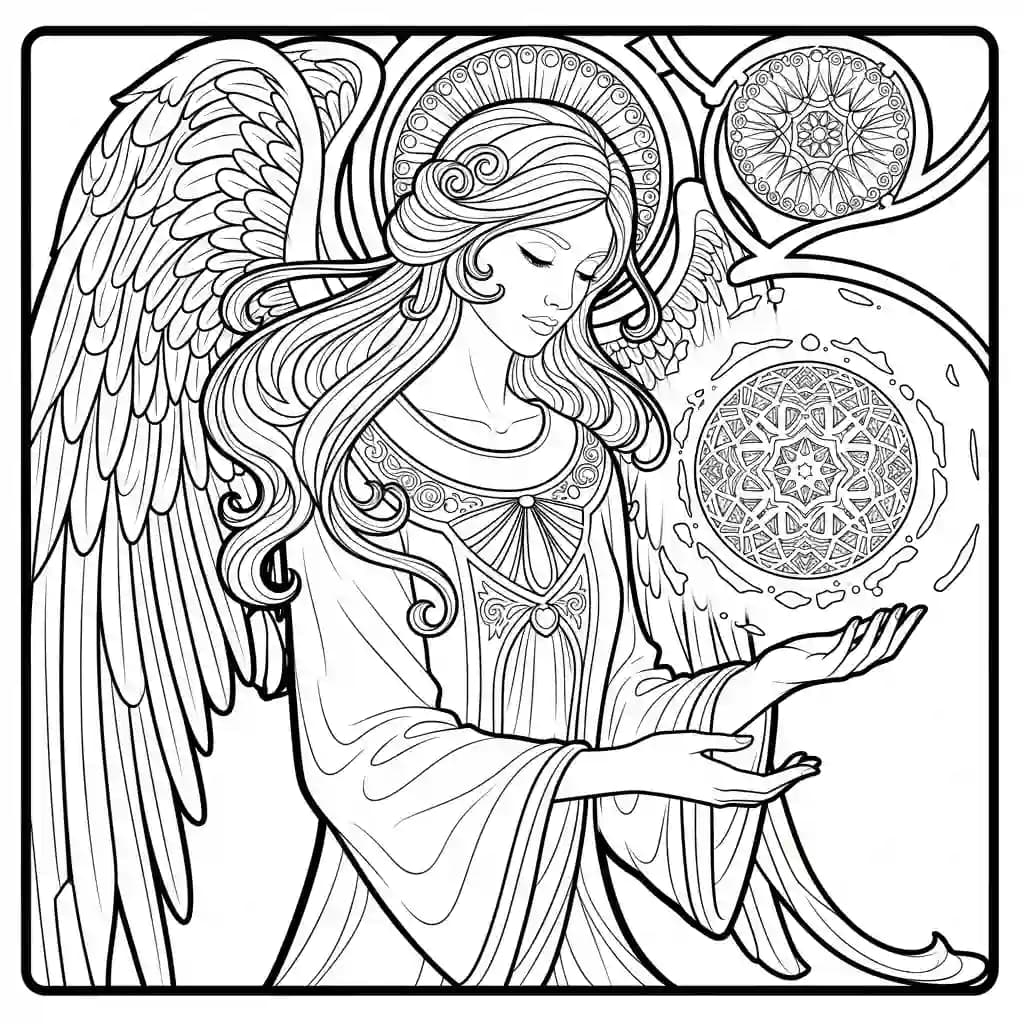 desenho de anjo para colorir