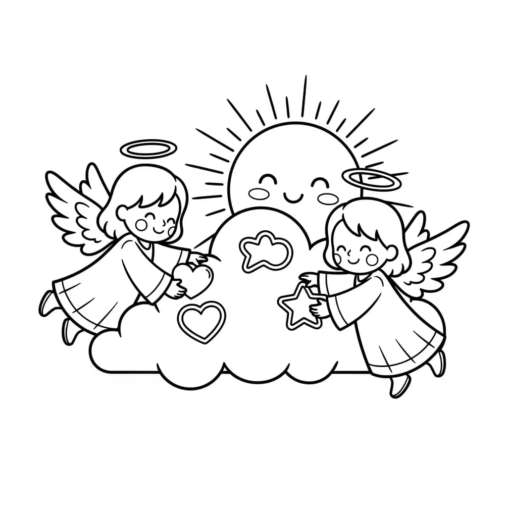 desenho de anjo para colorir