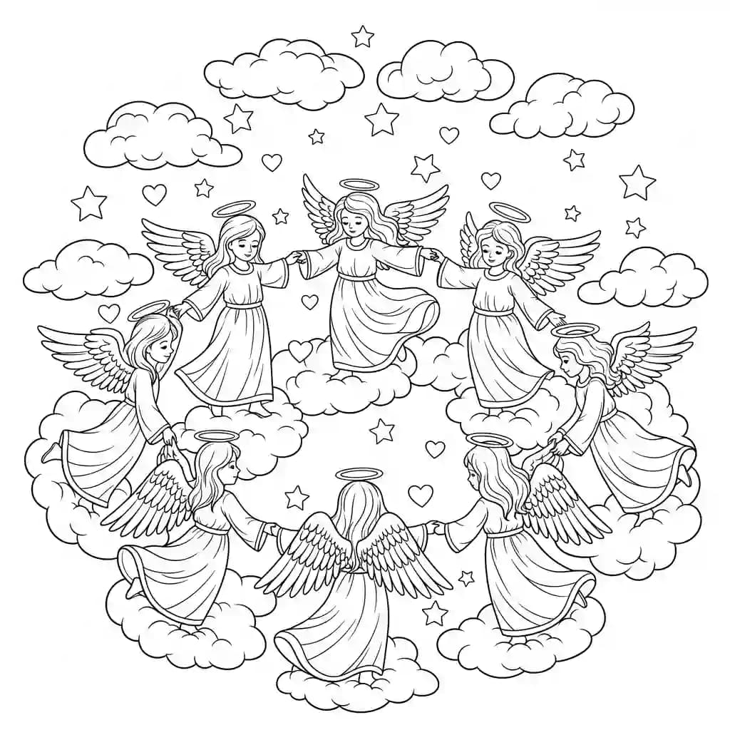 desenho de anjo para colorir