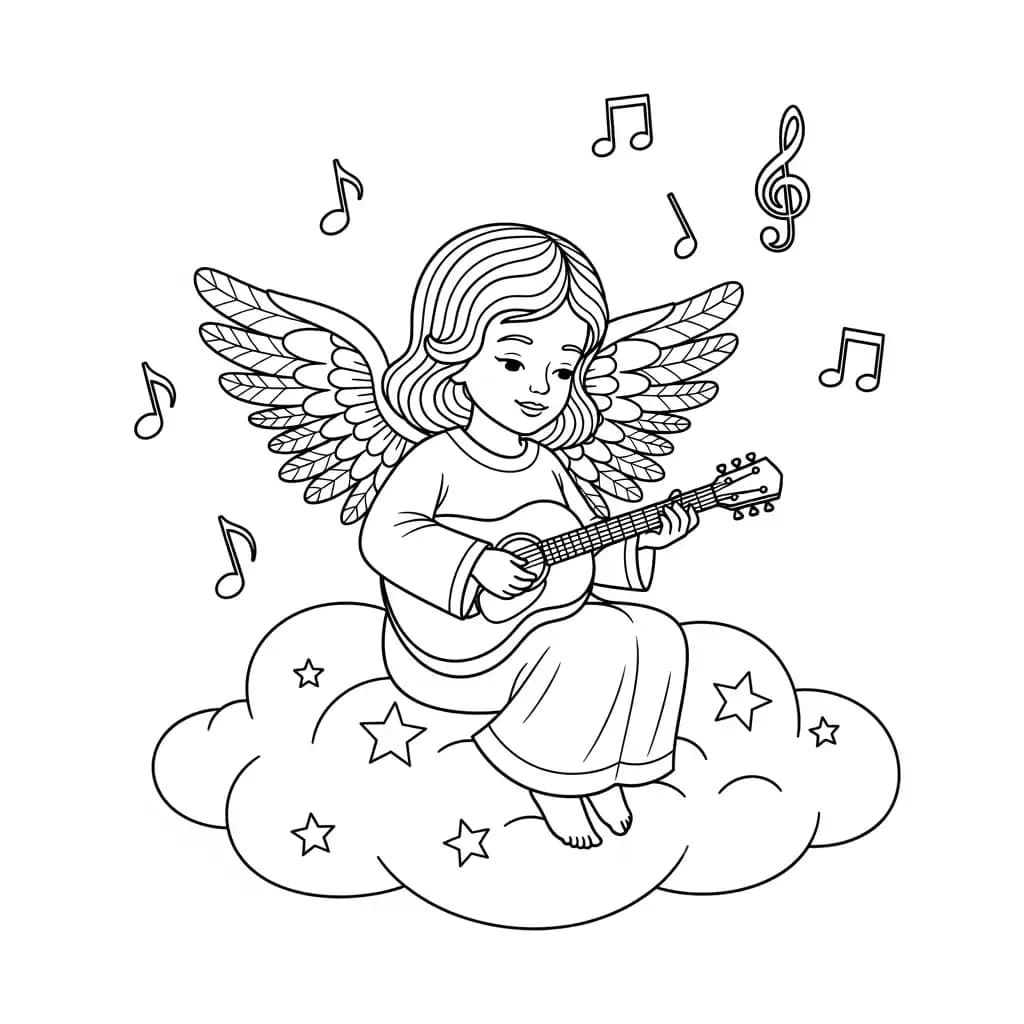 desenho de anjo para colorir