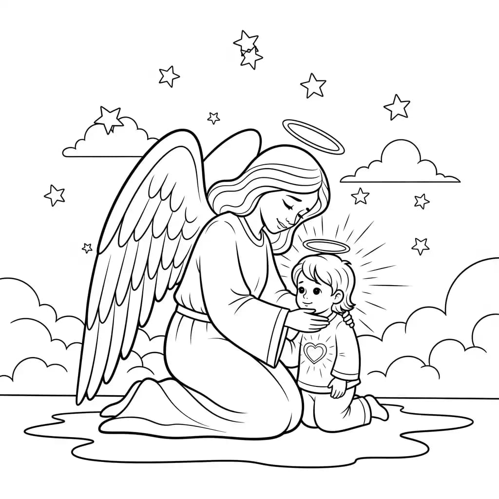 desenho de anjo para colorir