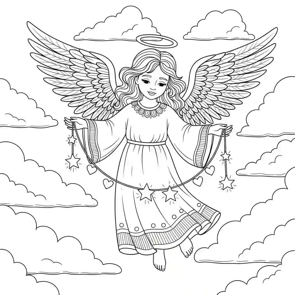 desenho de anjo para colorir
