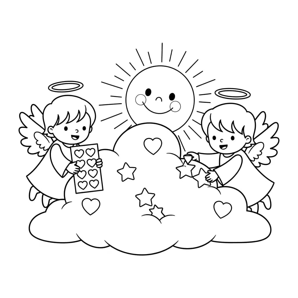 desenho de anjo para colorir