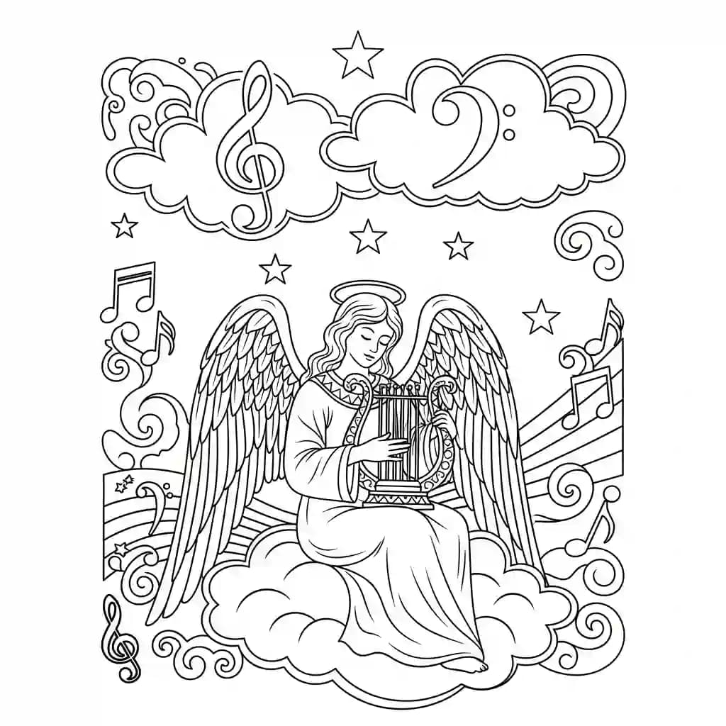 desenho de anjo para colorir
