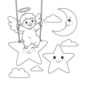 desenho de anjo para colorir