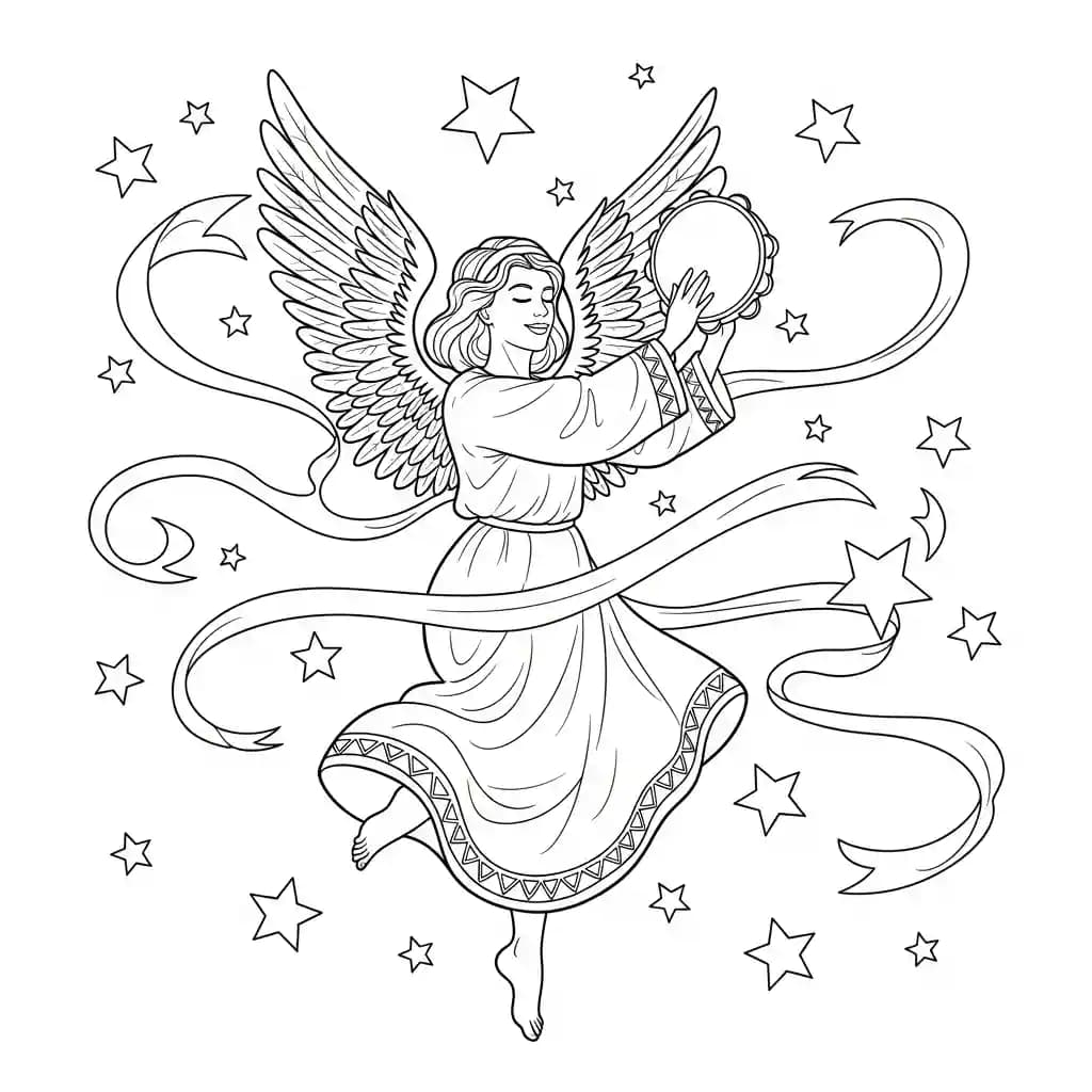 desenho de anjo para colorir