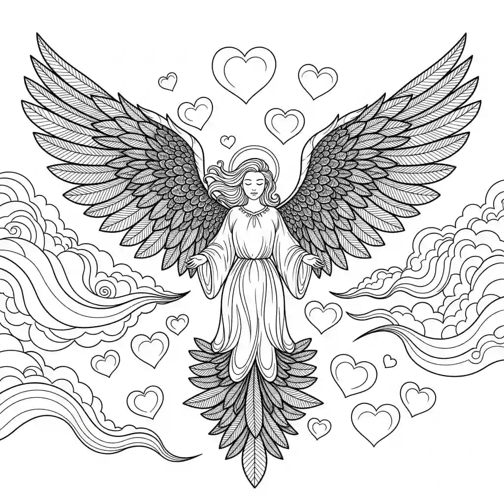 desenho de anjo para colorir