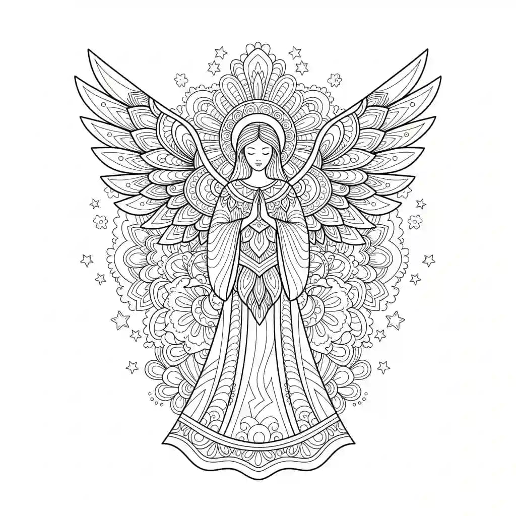 desenho de anjo para colorir