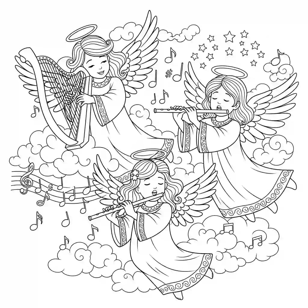 desenho de anjo para colorir