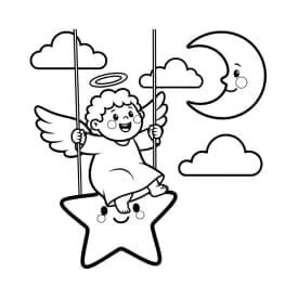 desenho de anjo para colorir
