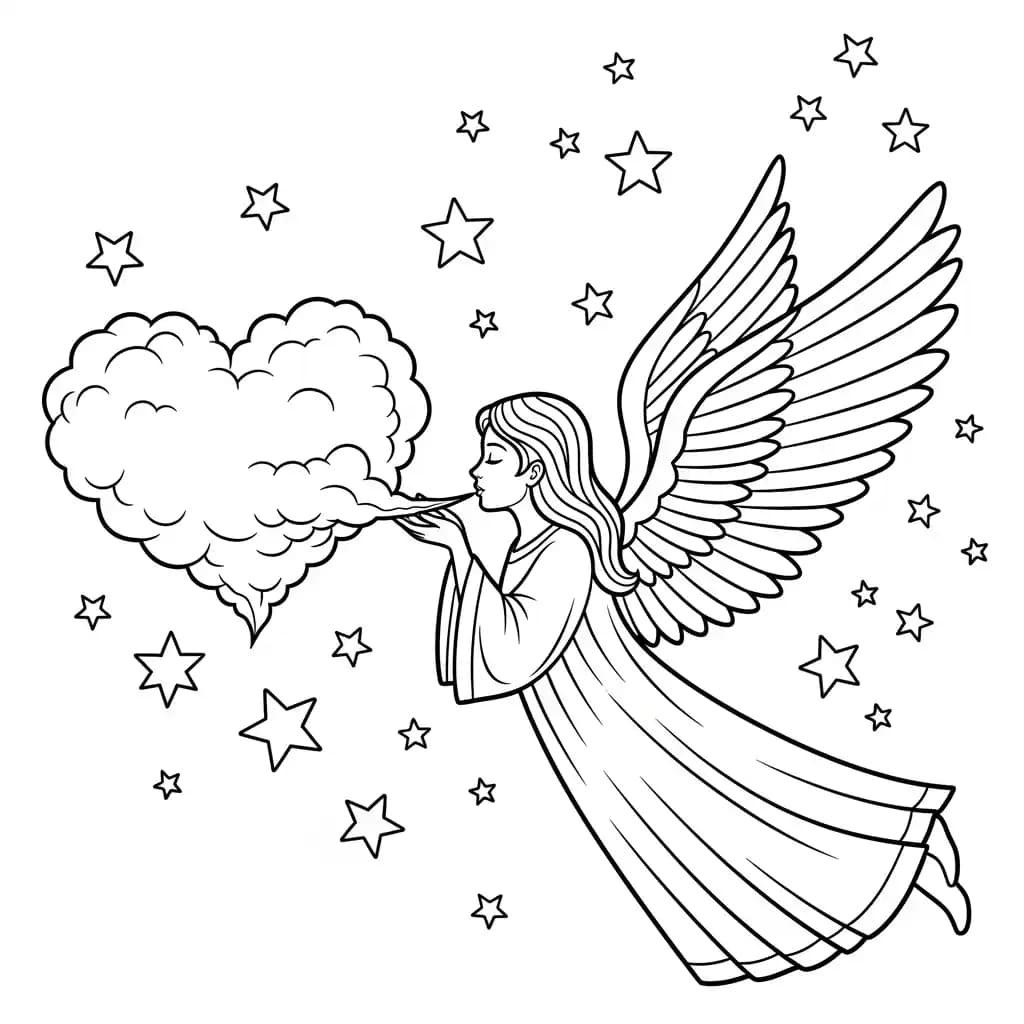 desenho de anjo para colorir