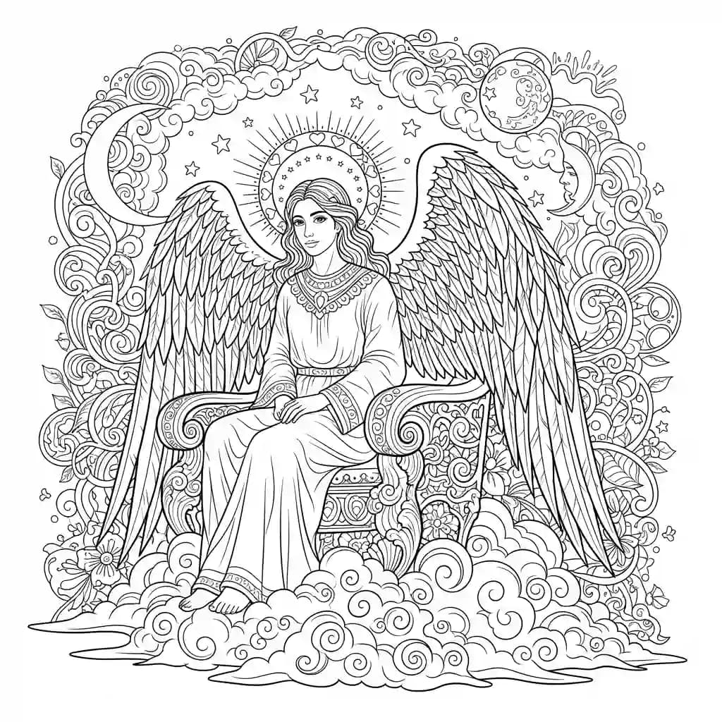 desenho de anjo para colorir