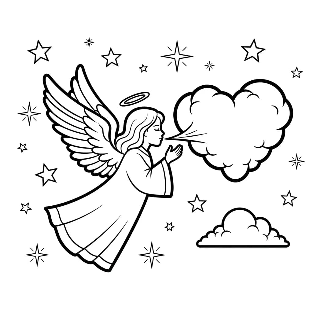 desenho de anjo para colorir