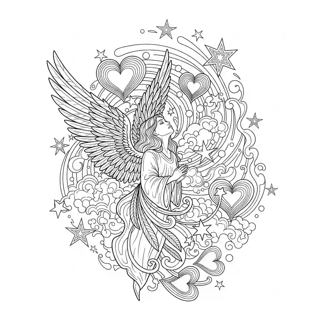 desenho de anjo para colorir