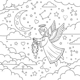 desenho de anjo para colorir