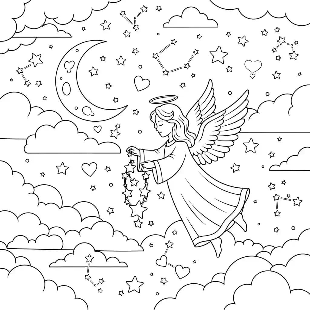 desenho de anjo para colorir