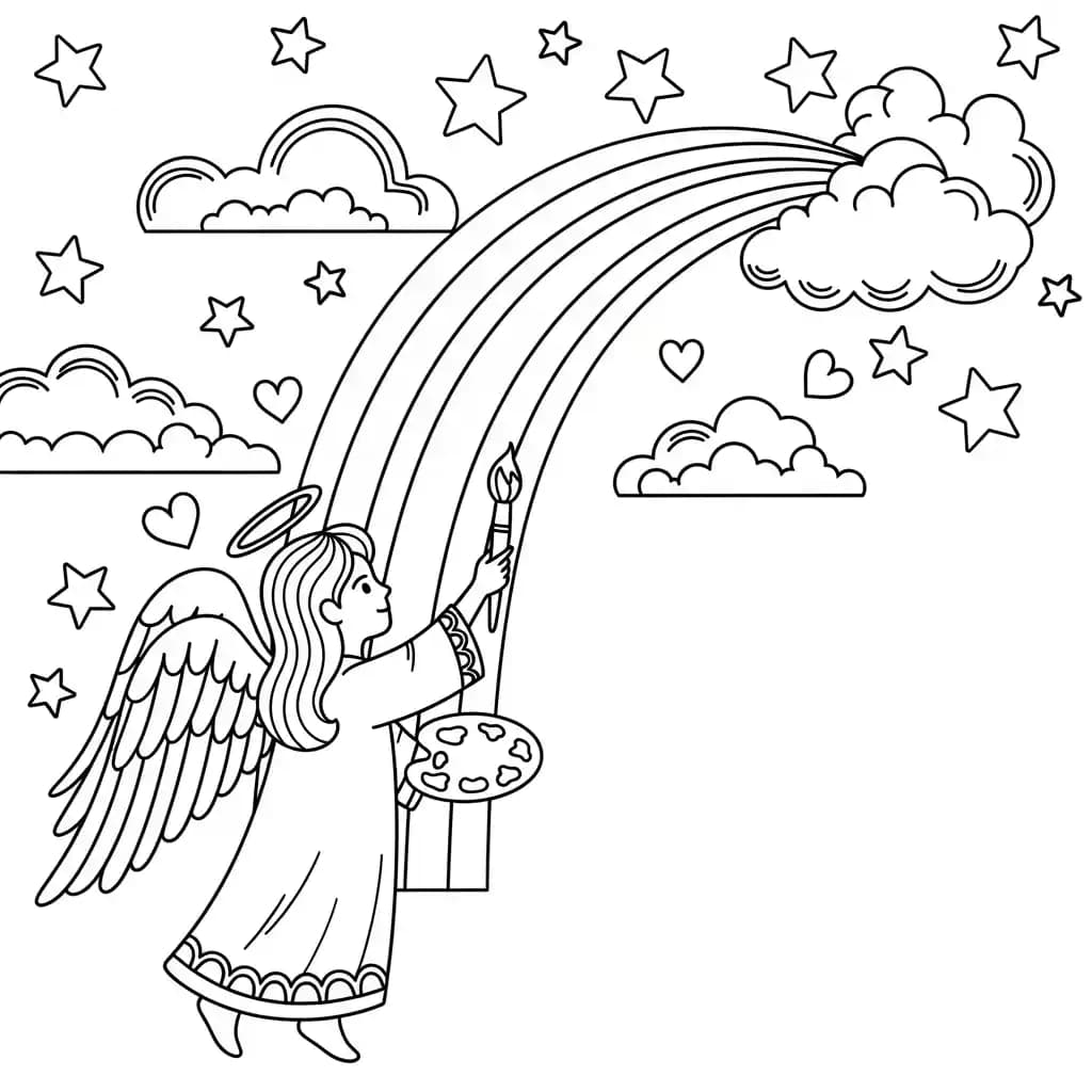 desenho de anjo para colorir