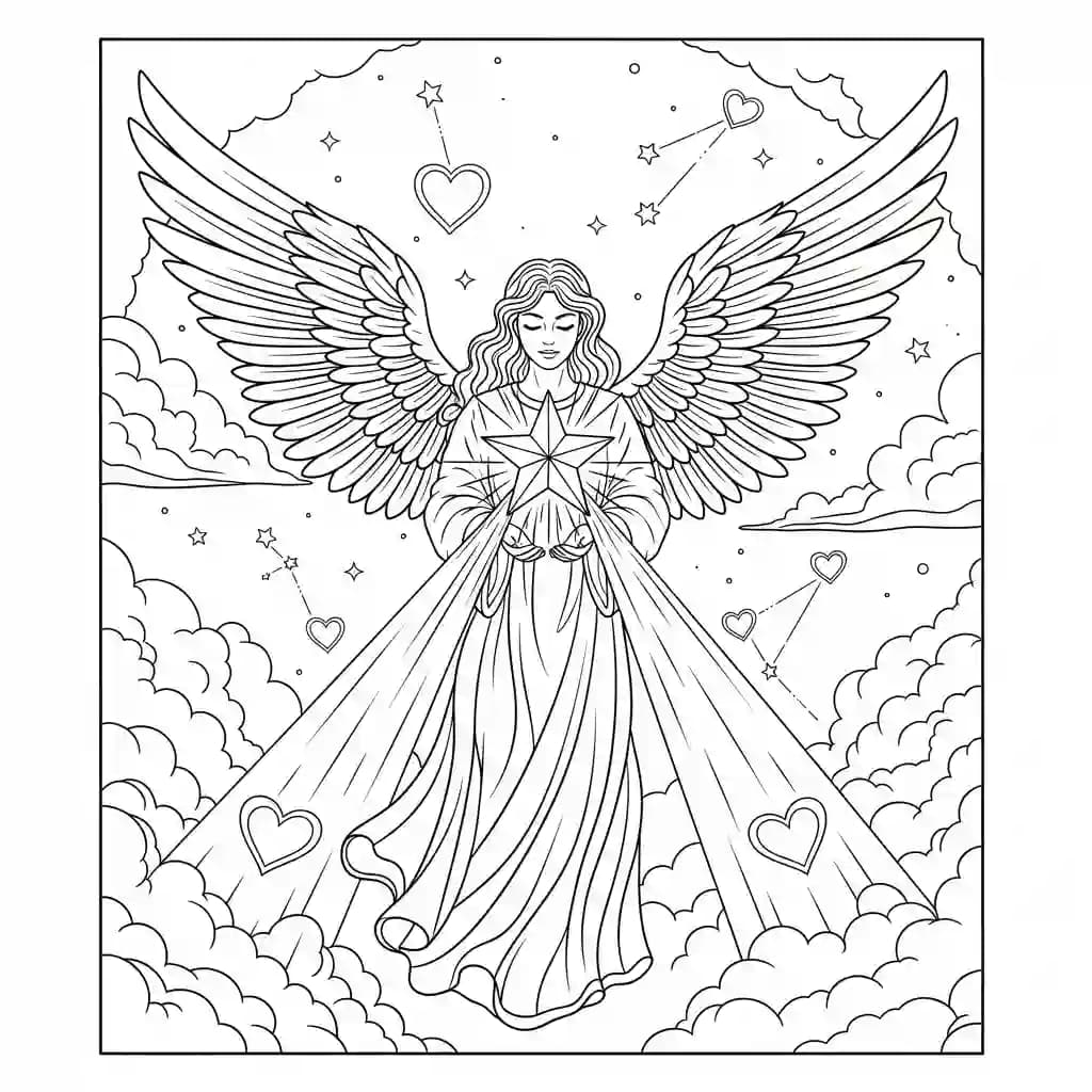 desenho de anjo para colorir