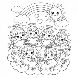 desenho de anjo para colorir