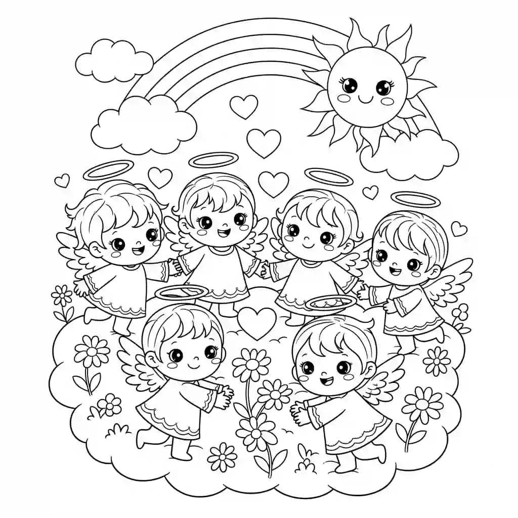 desenho de anjo para colorir