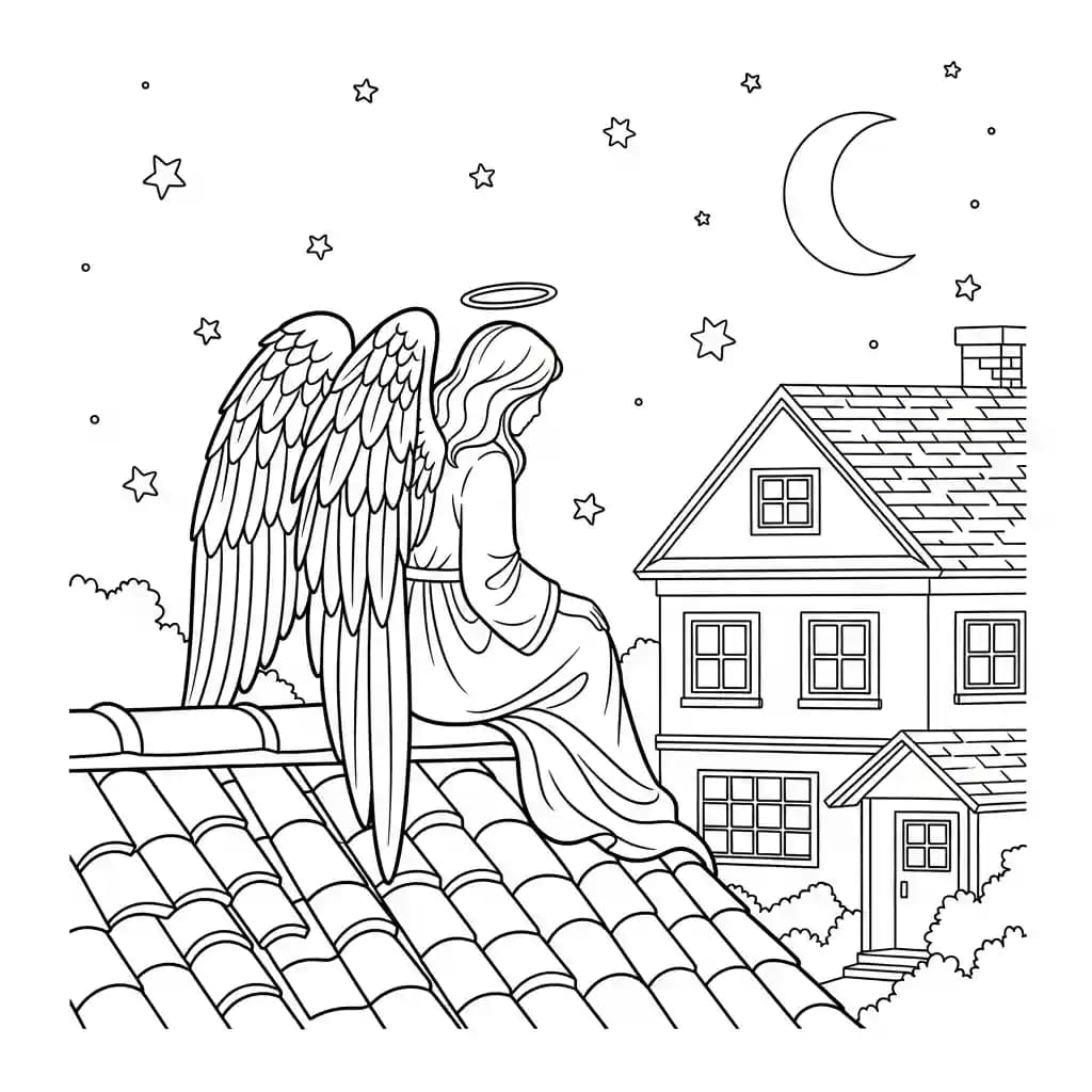 desenho de anjo para colorir